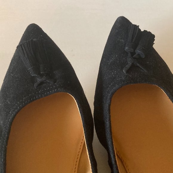 J Crew Black Suede Ballet Flats - NWOT - Picture 7 of 9
